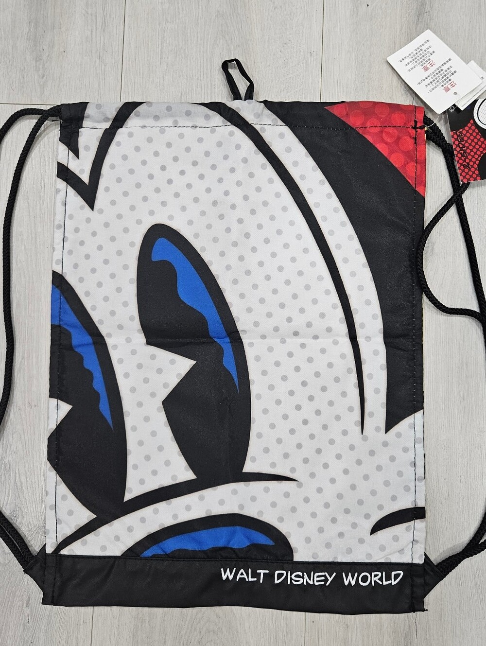 Disney Parks Mickey Mouse Pop Art Drawstring Backpack Cinch Bag Embroidered NWT